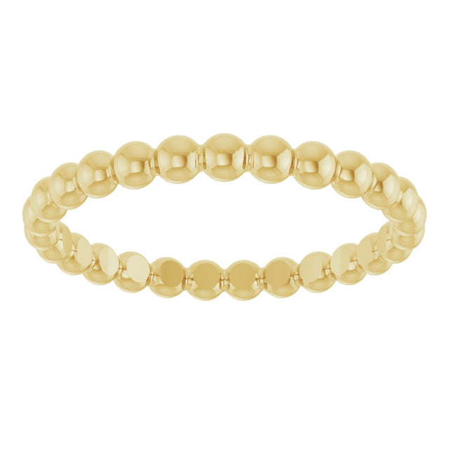 18K Gold Stackable Bead Ring - view 3