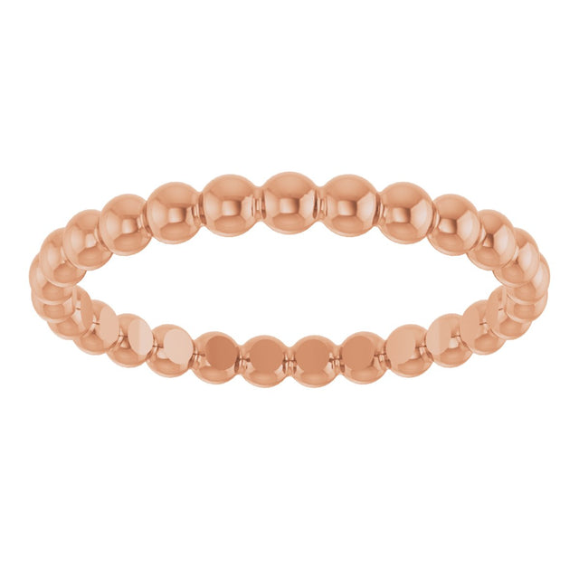 14K Gold Stackable Bead Ring - Rose Gold - view 3
