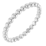 Platinum Stackable Bead Ring