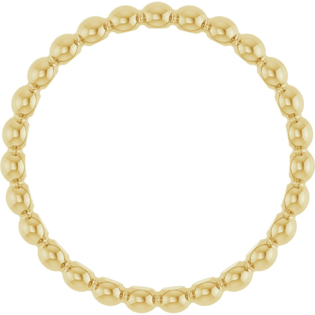 14K Gold Stackable Bead Ring - Yellow Gold - view 2