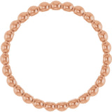 14K Gold Stackable Bead Ring - Rose Gold - view 2