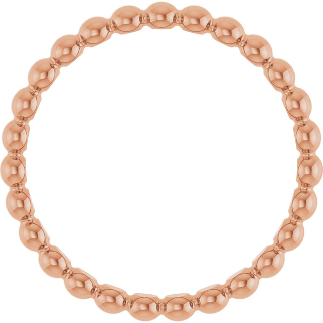 14K Gold Stackable Bead Ring - Rose Gold - view 2