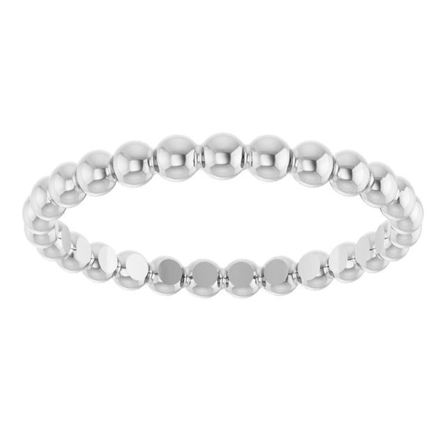Platinum Stackable Bead Ring - view 3