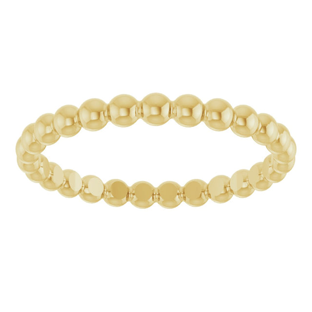 14K Gold Stackable Bead Ring - Yellow Gold - view 3