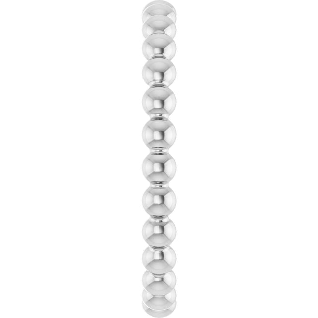 Platinum Stackable Bead Ring - view 4