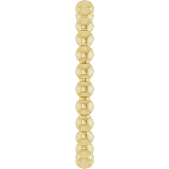 14K Gold Stackable Bead Ring - Yellow Gold - view 4