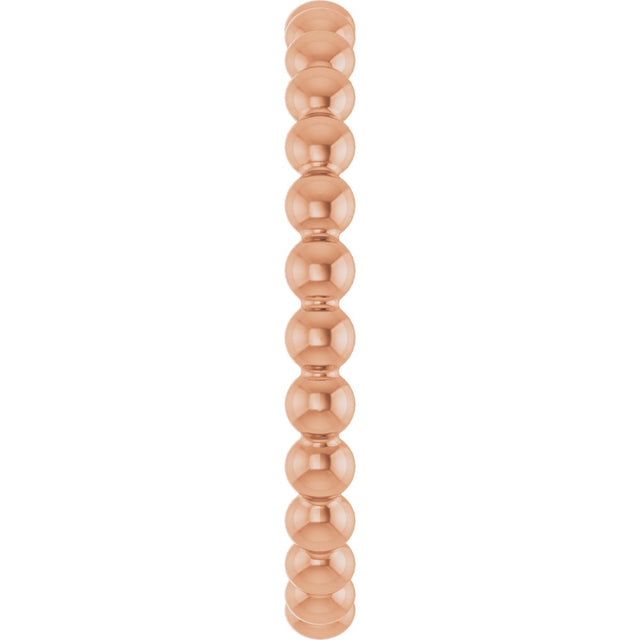14K Gold Stackable Bead Ring - Rose Gold - view 4