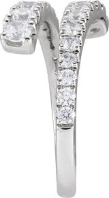 14K Gold Round Lab-Grown Diamond Bypass Ring – 9/10 CTW - White Gold - view 7