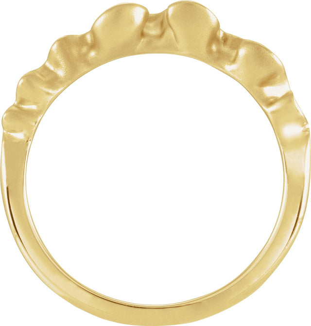 14K Gold Ribbon Stackable Ring - Yellow Gold - view 2