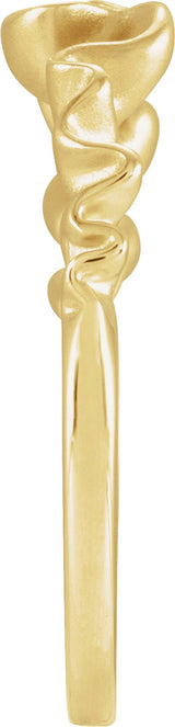 14K Gold Ribbon Stackable Ring - Yellow Gold - view 3
