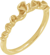 14K Gold Ribbon Stackable Ring - Yellow Gold