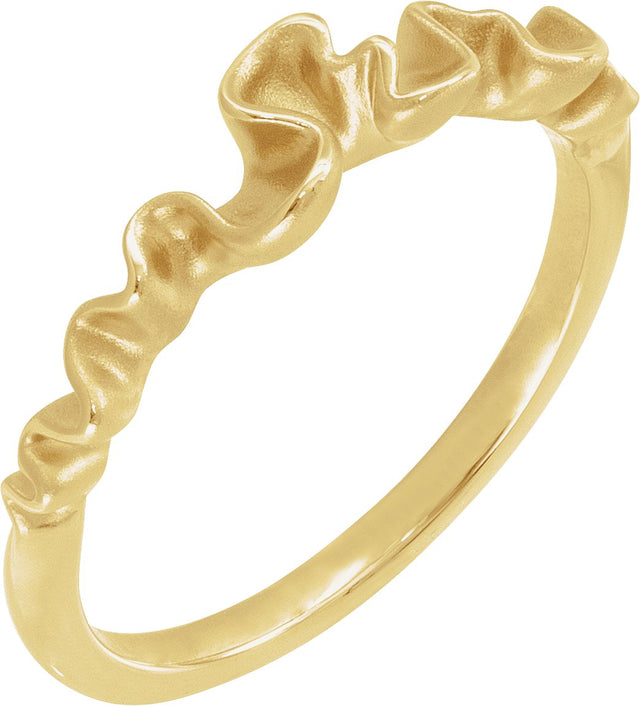 14K Gold Ribbon Stackable Ring - Yellow Gold