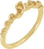 14K Gold Ribbon Stackable Ring - Yellow Gold