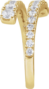 14K Gold Round Lab-Grown Diamond Bypass Ring – 9/10 CTW - Yellow Gold - view 7