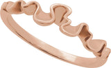 14K Gold Ribbon Stackable Ring - Rose Gold - view 4
