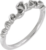 Platinum Ribbon Stackable Ring