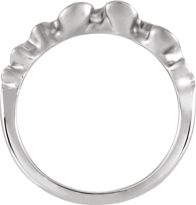 Platinum Ribbon Stackable Ring - view 2