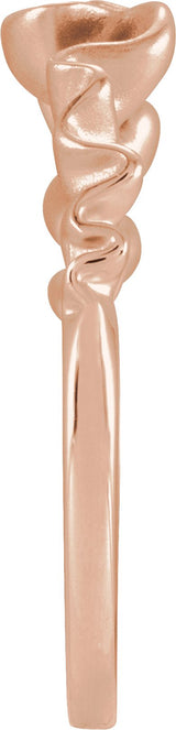 14K Gold Ribbon Stackable Ring - Rose Gold - view 3