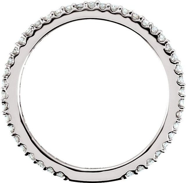 14K Gold Round Natural Diamond Stackable Ring – 1/3 CTW - White Gold - view 4