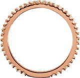 14K Gold Round Natural Diamond Stackable Ring – 1/3 CTW - Rose Gold - view 5