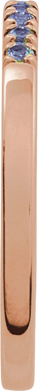10K Gold Round Natural Alexandrite Birthstone Stackable Ring - Rose Gold - view 18