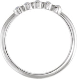 14K Gold Round Natural Rainbow Moonstone Rose-Cut Stackable Ring - White Gold - view 6
