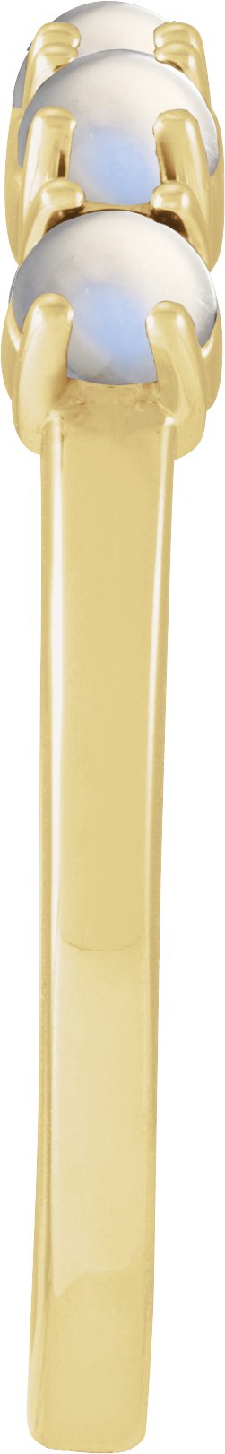 14K Gold Natural Rainbow Moonstone Cabochon Stackable Ring - Yellow Gold - view 11