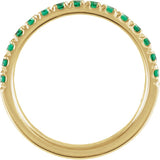 10K Gold Round Natural Emerald Birthstone Stackable Ring - Yellow Gold - view 14
