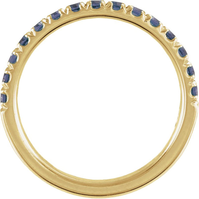 10K Gold Round Natural Alexandrite Birthstone Stackable Ring - Yellow Gold - view 14