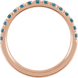 10K Gold Round Natural London Blue Topaz Birthstone Stackable Ring - Rose Gold - view 17