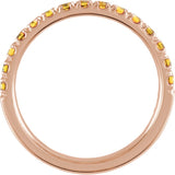 10K Gold Round Natural Citrine Birthstone Stackable Ring - Rose Gold - view 17