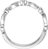 14K Gold Round Natural Emerald & Natural Diamond Stackable Ring - view 4
