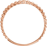 14K Gold Stackable Bead Ring IV - Rose Gold - view 2