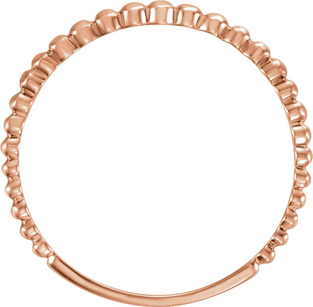 14K Gold Stackable Bead Ring IV - Rose Gold - view 2