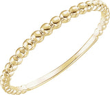 14K Gold Stackable Bead Ring IV - Yellow Gold