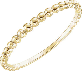 14K Gold Stackable Bead Ring IV - Yellow Gold