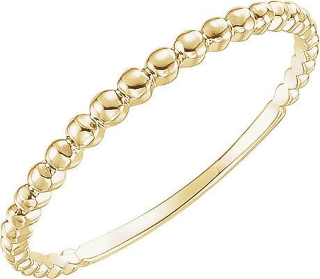 14K Gold Stackable Bead Ring IV - Yellow Gold