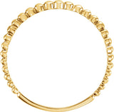 14K Gold Stackable Bead Ring IV - Yellow Gold - view 2