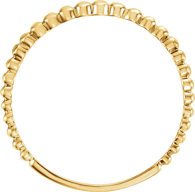 14K Gold Stackable Bead Ring IV - Yellow Gold - view 2
