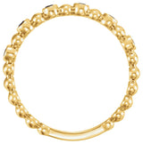14K Gold Round Natural Blue Sapphire Stackable Bead Ring – 1.75mm Stones - Yellow Gold - view 8