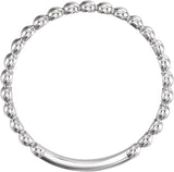 Platinum Stackable Beaded Ring - view 2