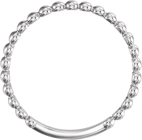 Platinum Stackable Beaded Ring - view 2
