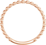 14K Gold Stackable Beaded Ring - Rose Gold - view 2