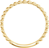 14K Gold Stackable Beaded Ring - Yellow Gold - view 2