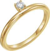 Platinum Round Natural Diamond Asymmetric Stackable Ring - view 22