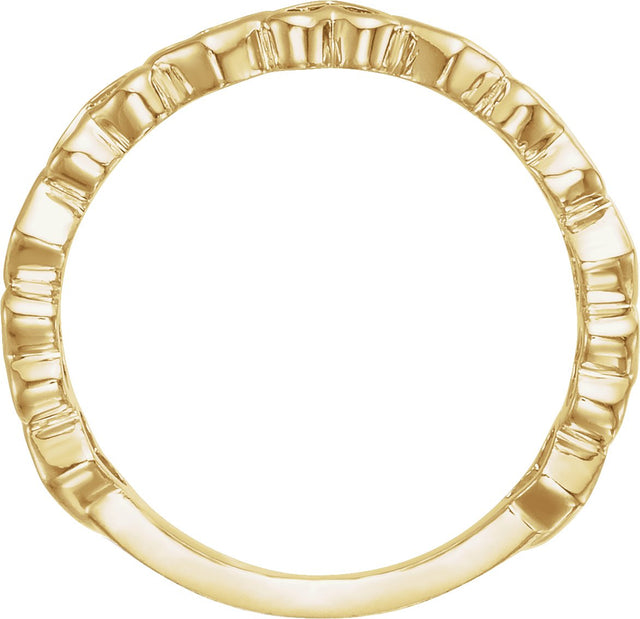14K Gold Heart Ring V - Yellow Gold - view 4