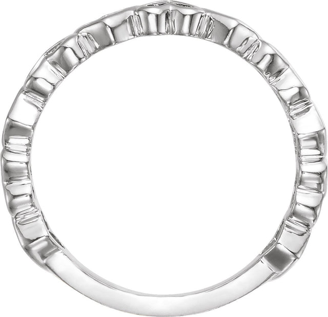 14K Gold Heart Ring V - White Gold - view 4