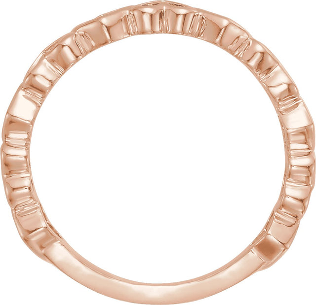 14K Gold Heart Ring V - Rose Gold - view 4