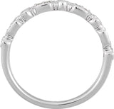 14K Gold Round Natural Diamond Accented Stackable Ring – 1/8 CTW - Rose Gold - view 7