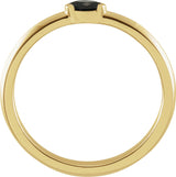 14K Gold Marquise Natural Black Onyx Stackable Ring - Yellow Gold - view 4